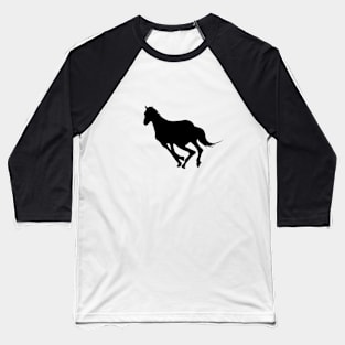 Running  horse on white background, black silhouette Baseball T-Shirt
